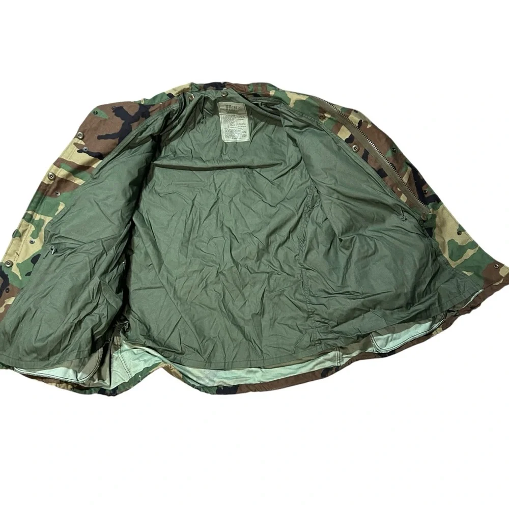 USAF Woodland Camo Field Jacket Extra Large Long Cold Weather Coat - Picture 2 of 5